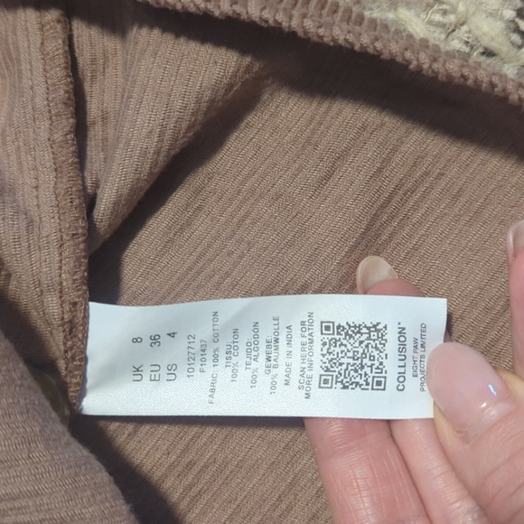 ASOS (Collusion) brown mini corduroy shirt dress - Picture 12 of 12